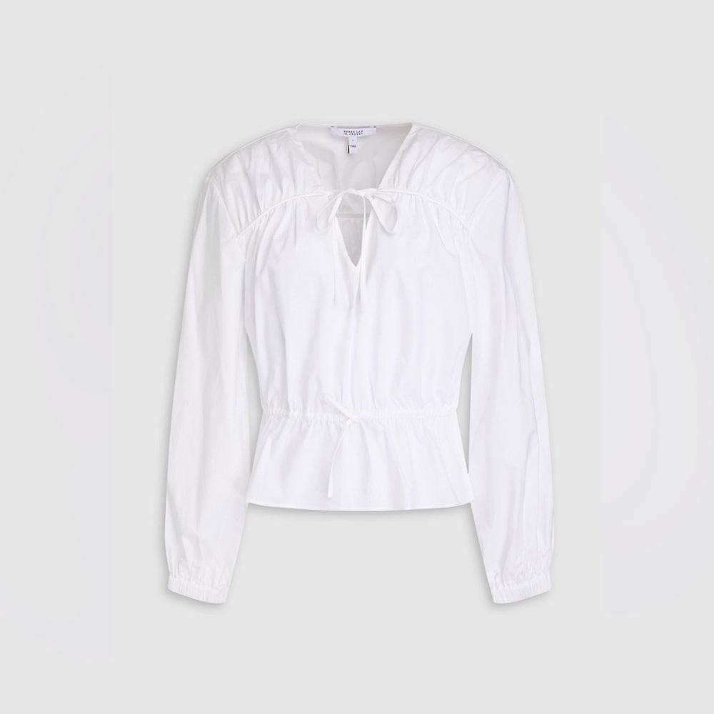 **BNWT** DEREK LAM 10 CROSBY Breanna cotton-blend poplin blouse